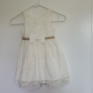 American Princess Lace Dress with Bow - Cream